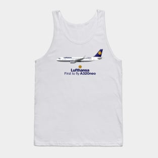 Illustration of Lufthansa Airbus A320 NEO D-AINA Tank Top